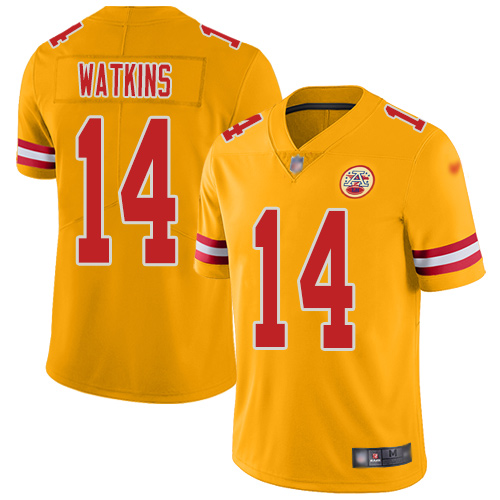 Men Kansas City Chiefs #14 Watkins Sammy Limited Gold Inverted Legend Football Nike NFL Jersey